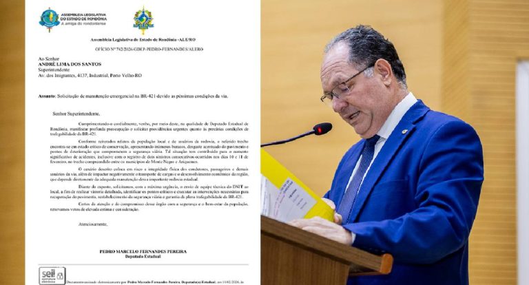 Pedro Fernandes cobra manutenção urgente na BR-421