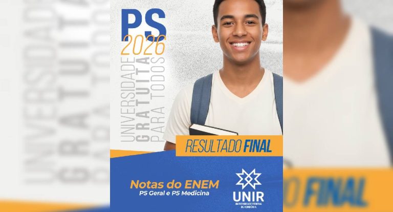 PS UNIR 2026: resultado final é divulgado