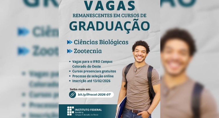 Seleção IFRO Colorado do Oeste: vagas abertas