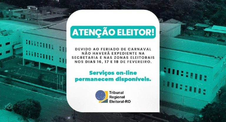 TRE-RO suspende expediente no Carnaval