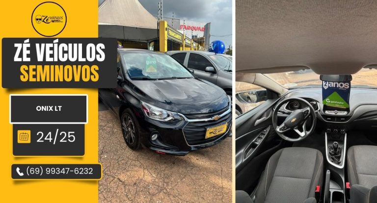 Onix LT 2024 Com Excelente Economia e Conforto na Zé Veículos