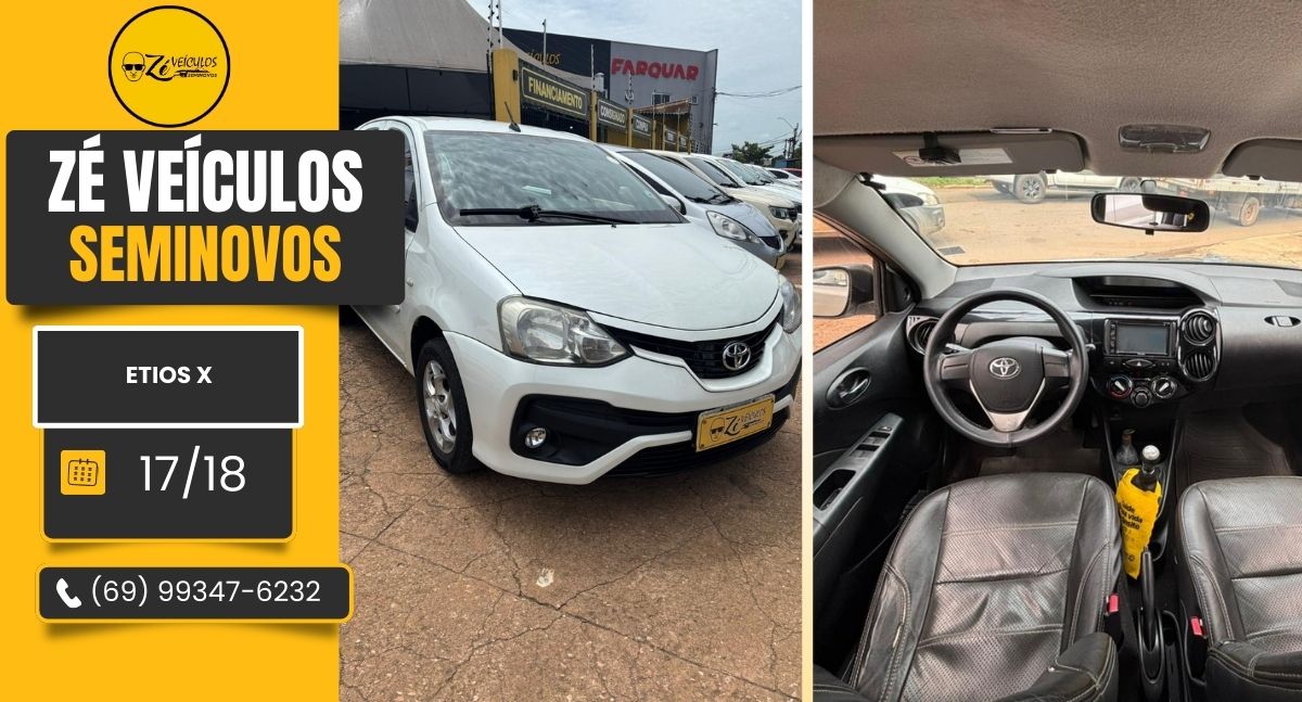 Etios X 2018 Com Confiabilidade Toyota na Zé Veículos
