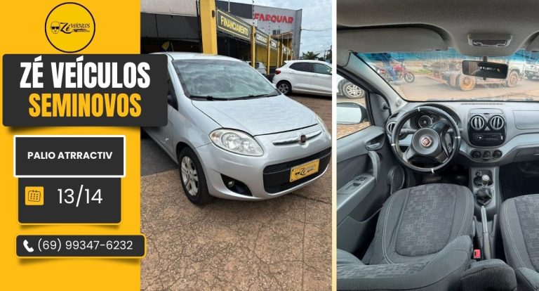 Palio Attractive 2014 Com Motor 1.4 Econômico na Zé Veículos
