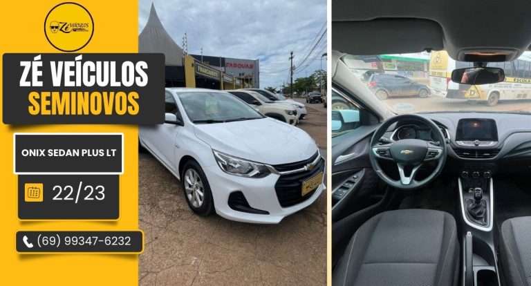 Onix Sedan Plus LT 2023 Com Ótimo Custo Benefício na Zé Veículos