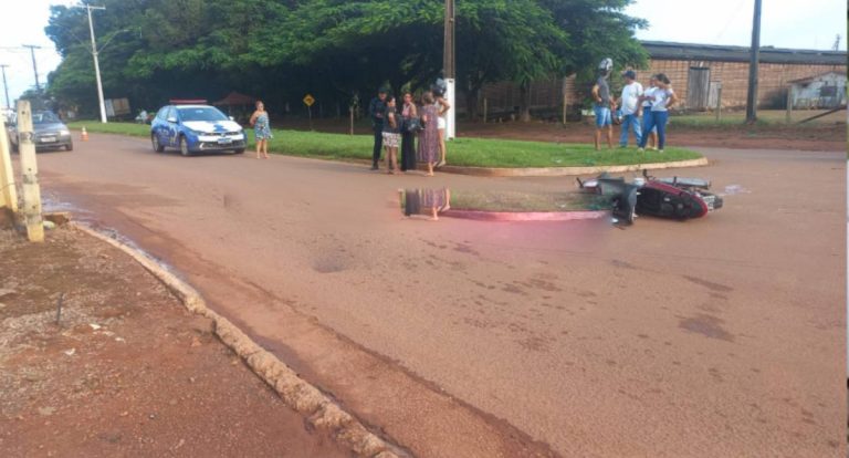 Acidente entre motocicletas deixa ferido no bairro Cidade Alta