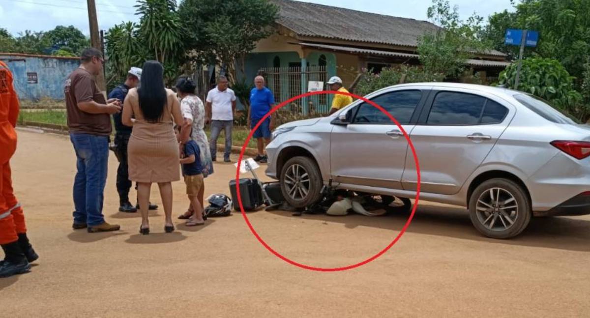 Adolescente de 17 anos fica sob carro em acidente em Vilhena