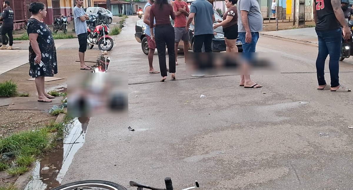 Colisão entre moto e bicicleta deixa feridos na zona sul