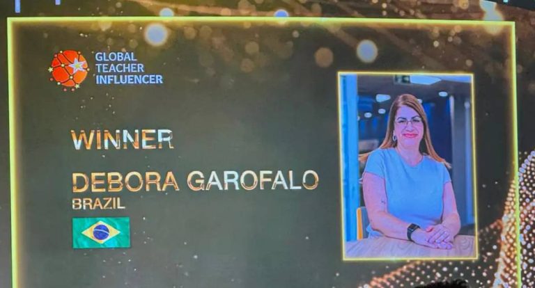 Débora Garofalo recebe prêmio de educadora mais influente do mundo