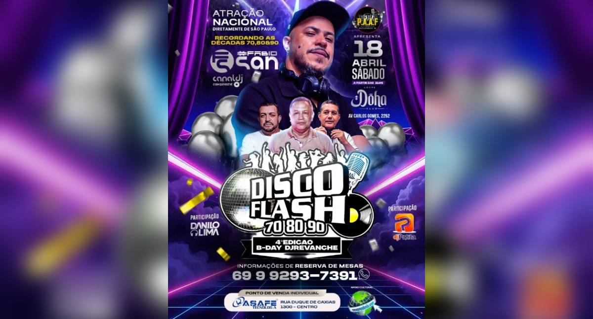 Doha Club recebe quarta edição do Disco Flash em Porto Velho