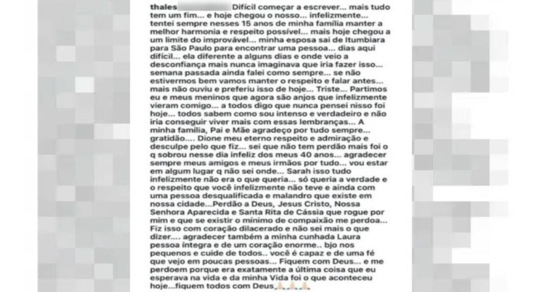 Em publicação, secretário revela motivo de atirar em filhos e se matar, em GO