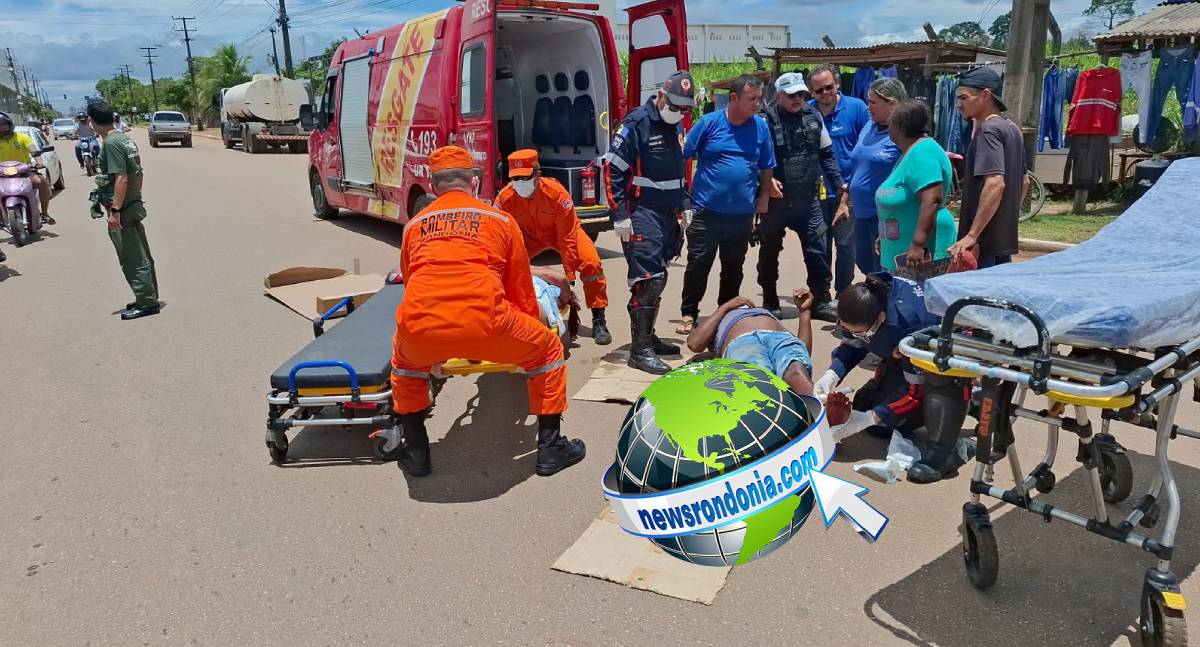 Grave acidente entre motos deixa três feridos na Avenida Amazonas