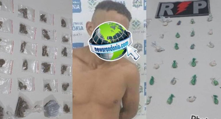 Homem é preso em ponto de venda de drogas na zona leste