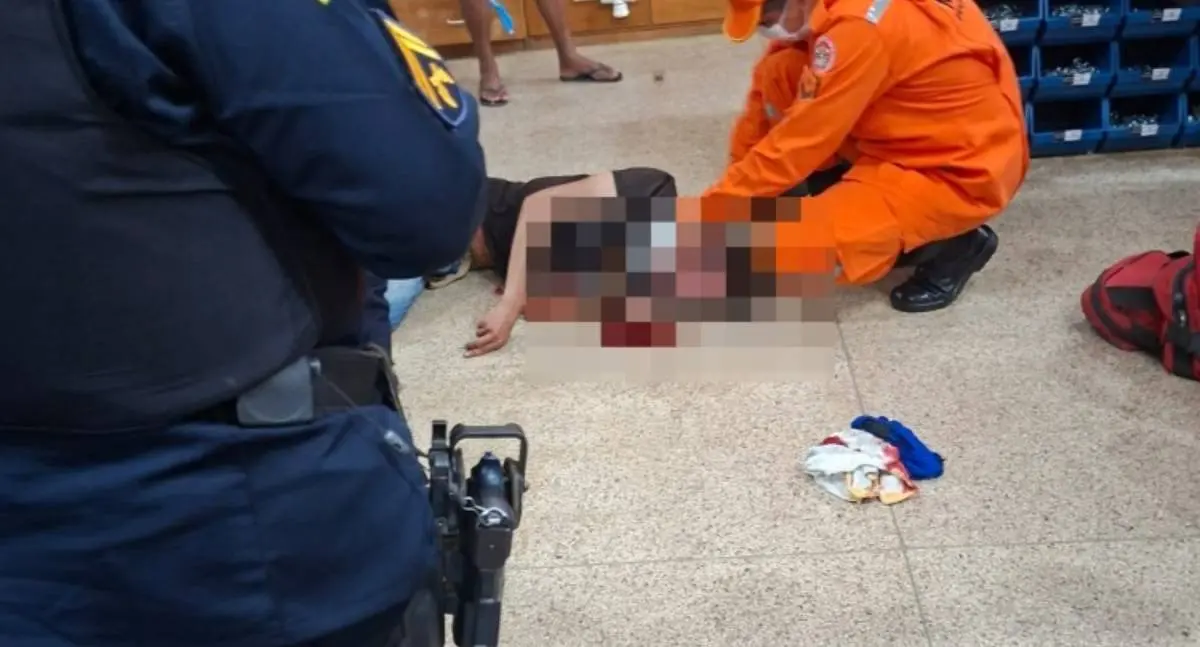 Homem fere o próprio pescoço em loja de ferragens em RO