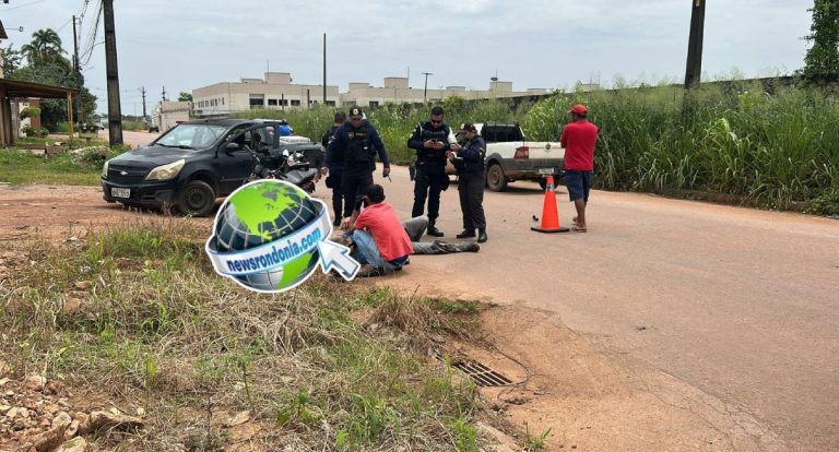 Idoso sofre fratura exposta em acidente na Rua Piratininga em Porto Velho