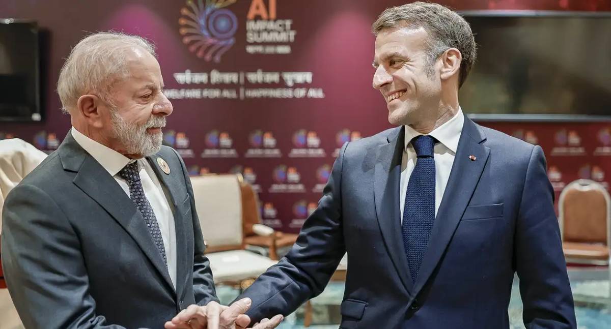 Lula e Macron discutem defesa e tecnologia em reunião na Índia