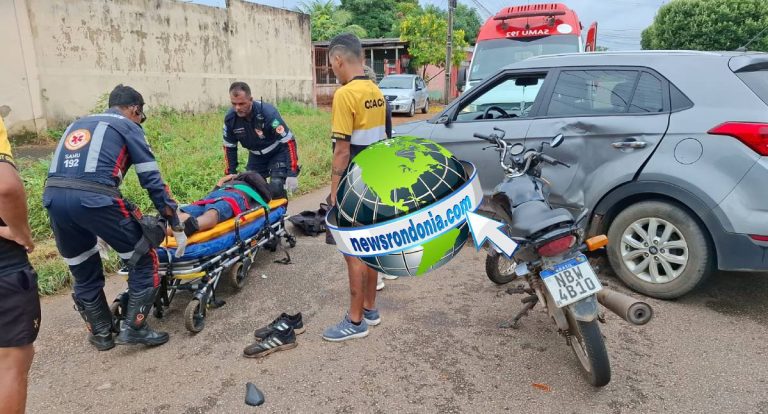 Motoboy fica ferido após colisão no Agenor de Carvalho