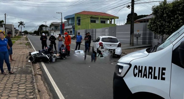 Motociclista fica em estado grave após colisão na Avenida Aracaju