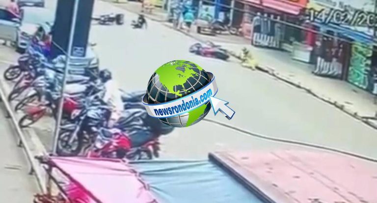 VÍDEO: Batida entre motos deixa piloto com fratura exposta na zona leste