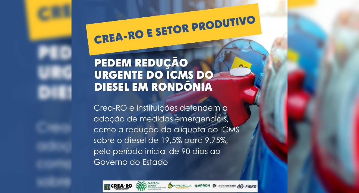 Crea-RO: setor pressiona por redução do ICMS do diesel