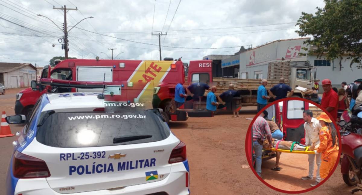 Grave acidente deixa casal ferido na Cidade Alta, em Rolim de Moura