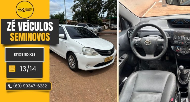 Etios SD XLS 2014 Com Confiabilidade Toyota na Zé Veículos