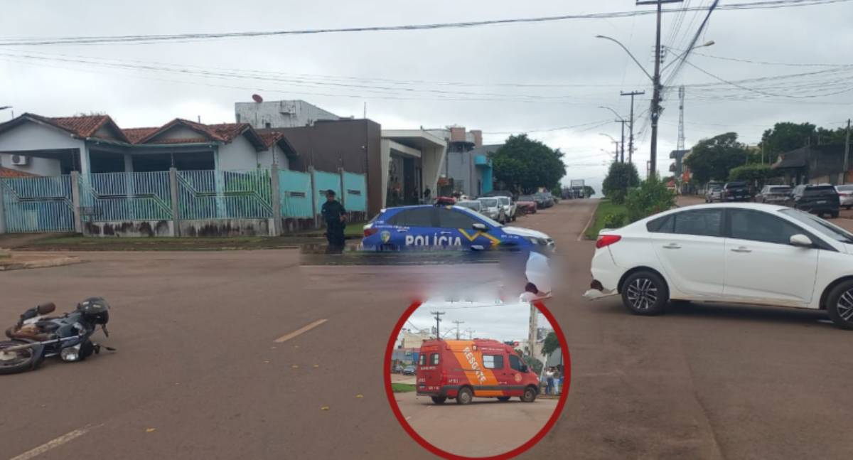 Acidente entre carro e moto mobiliza Bombeiros em RO