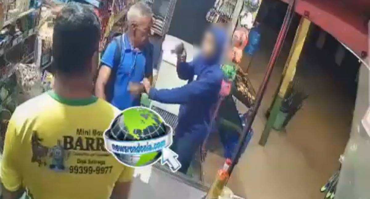 Câmera registra assalto armado em comércio na zona sul de Porto Velho