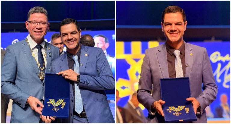 Marcos Rocha entrega Medalha Marechal Rondon ao deputado Cássio Gois