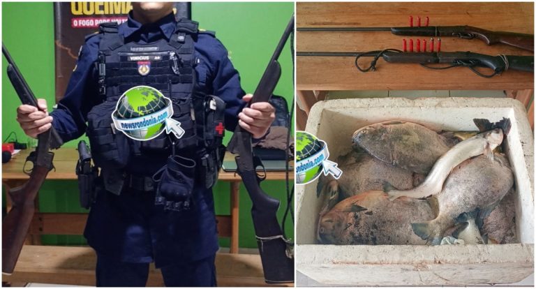 Operação conjunta apreende armas e 30kg de peixe na capital