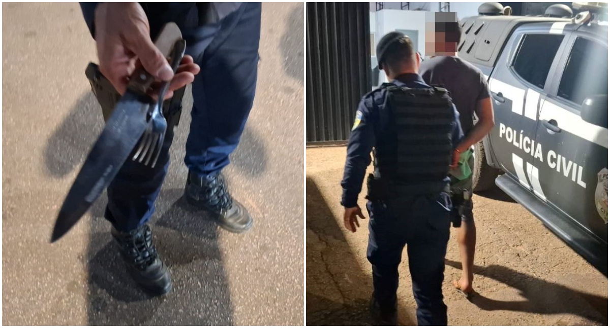 Homem é preso por ameaçar companheira com faca em Porto Velho