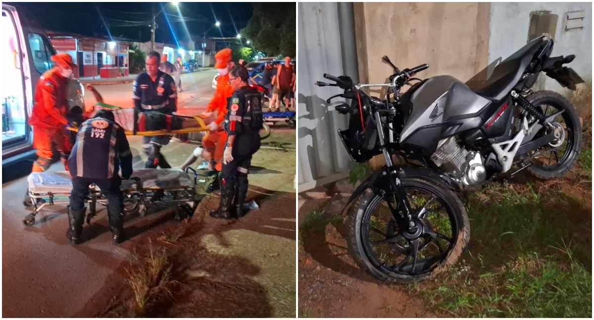 Acidente entre motocicletas: três feridos em Porto Velho