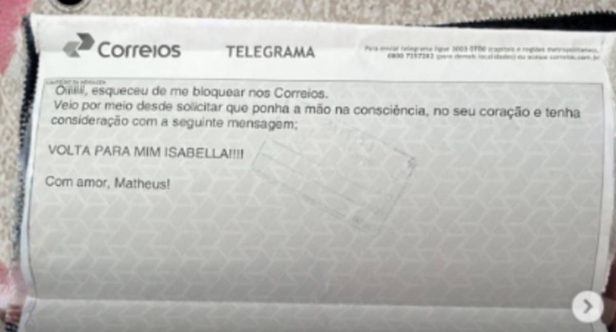 Homem envia telegrama para ex após ser bloqueado e caso viraliza nas redes sociais