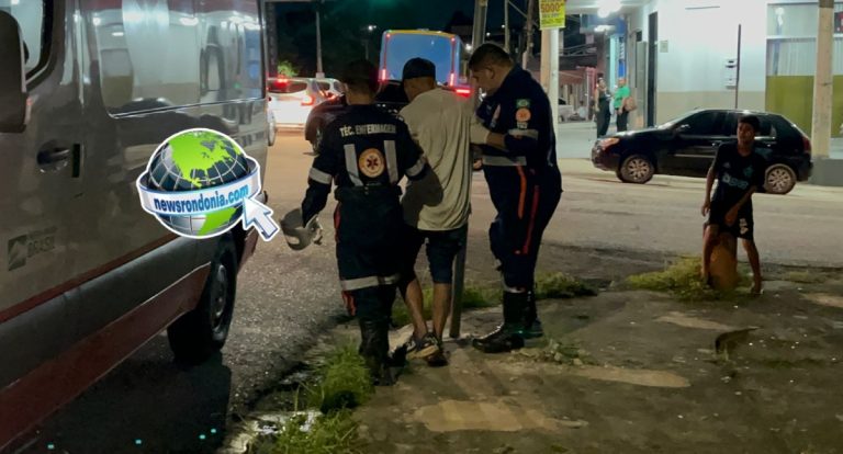 Idoso escapa de atropelamento por ônibus no centro