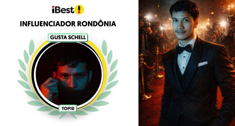 Influenciador de Rondônia Gusta Schell entra no Top 10 e representará o Estado no Prêmio iBest