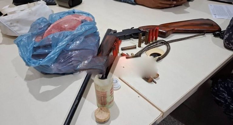 Morador é detido após disparos de arma de fogo e descoberta de carne de capivara em RO