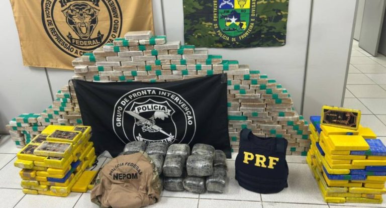 PF, PRF e PM apreendem cerca de 390 kg de drogas e prendem dois suspeitos