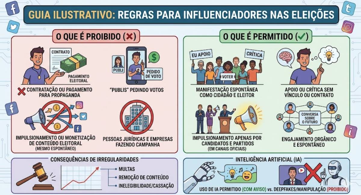 Justiça Eleitoral proíbe contratação de criadores de conteúdo para propaganda política nas eleições