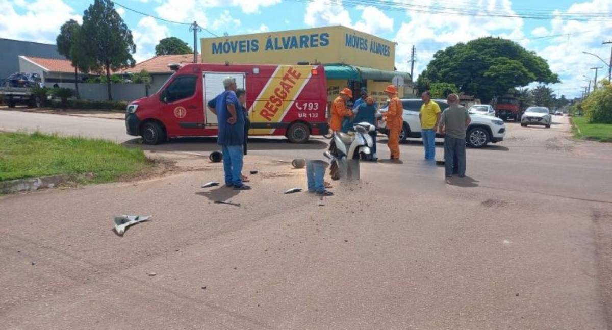 Quarta colisão do dia em interior de Rondônia deixa motociclista ferida