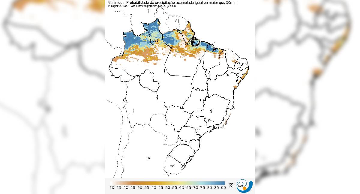 Amazônia terá chuvas concentradas no extremo Norte; Rondônia deve ter semana de instabilidade reduzida