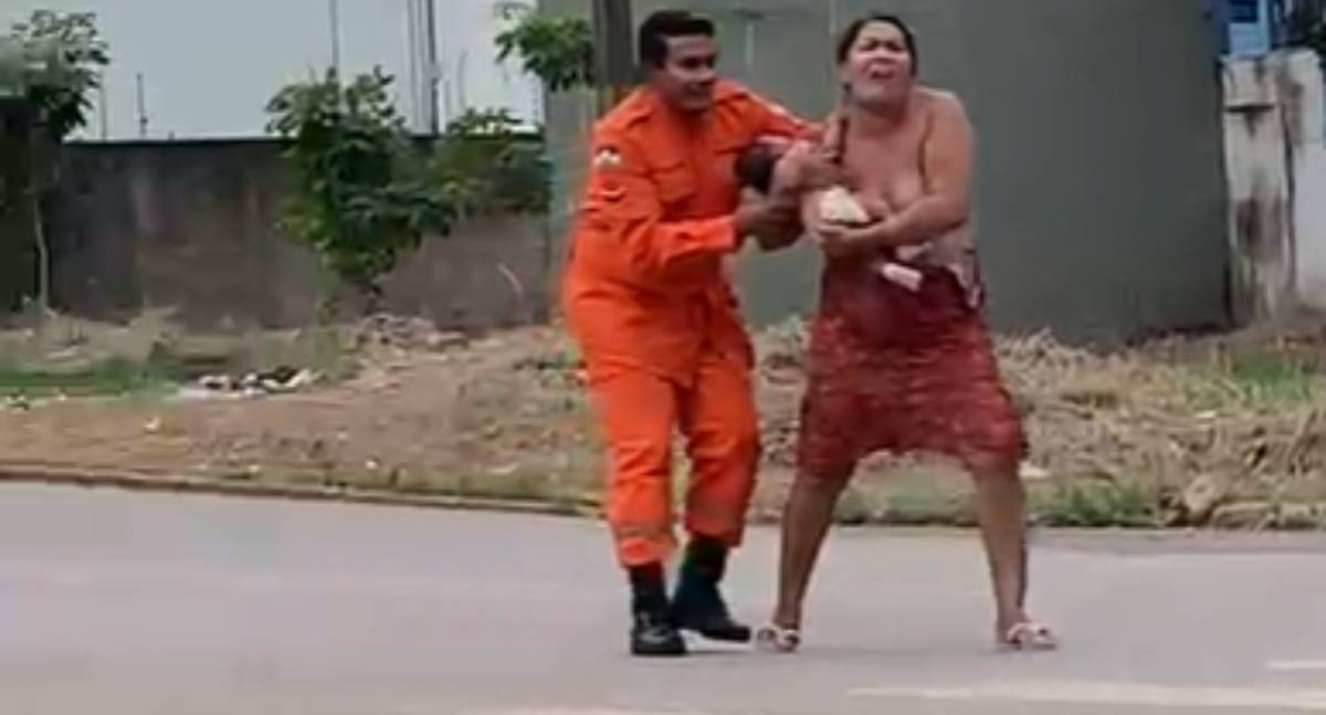 Bombeiro militar salva bebê e evita tragédia em avenida de Porto Velho