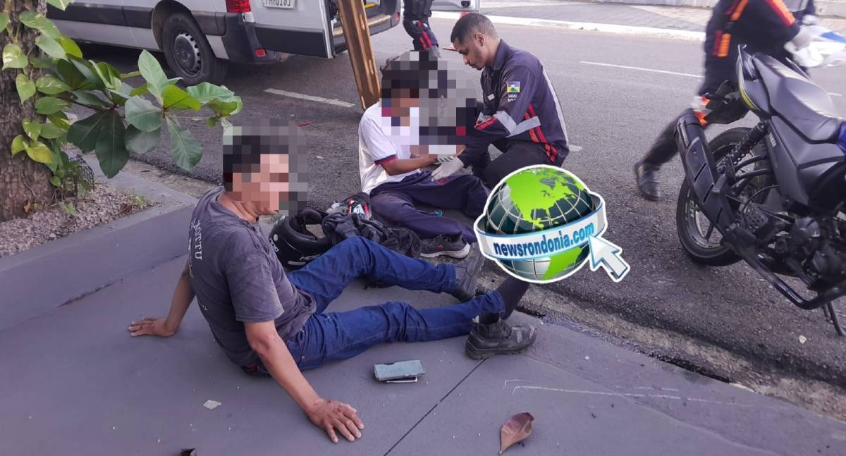 Colisão entre motocicletas deixa três feridos no centro