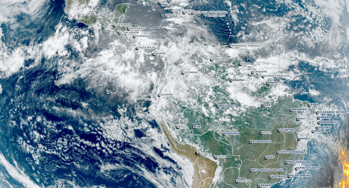 Satélite indica alta probabilidade de chuva em Porto Velho e Ariquemes; Cacoal e Ji-Paraná podem ter pancadas isoladas