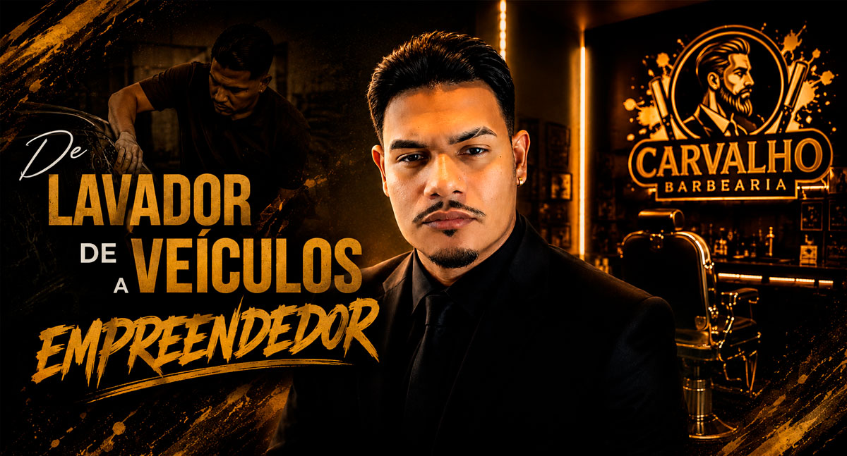 De lavador de veículos a empreendedor: Matheus Carvalho encontrou na barbearia a oportunidade de transformar a própria vida