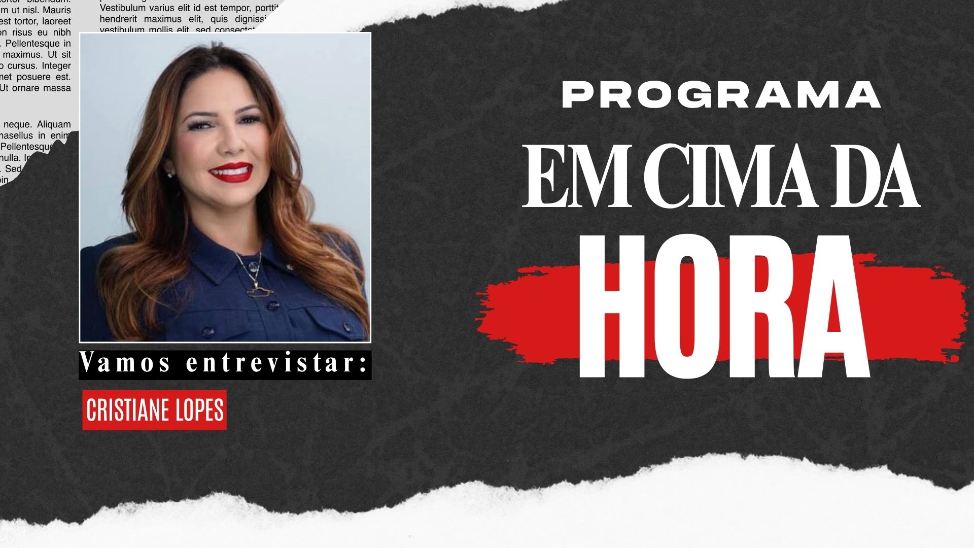 Em Cima da Hora: deputada federal Cristiane Lopes participa de entrevista ao vivo nesta quinta-feira