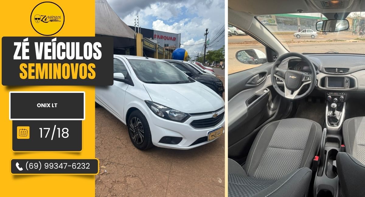Chevrolet Onix LT 2018 Potente, Econômico e Completo na Zé Veículos
