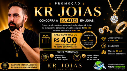 Promoção KR Joias: concorra a R$ 400 em Joias!