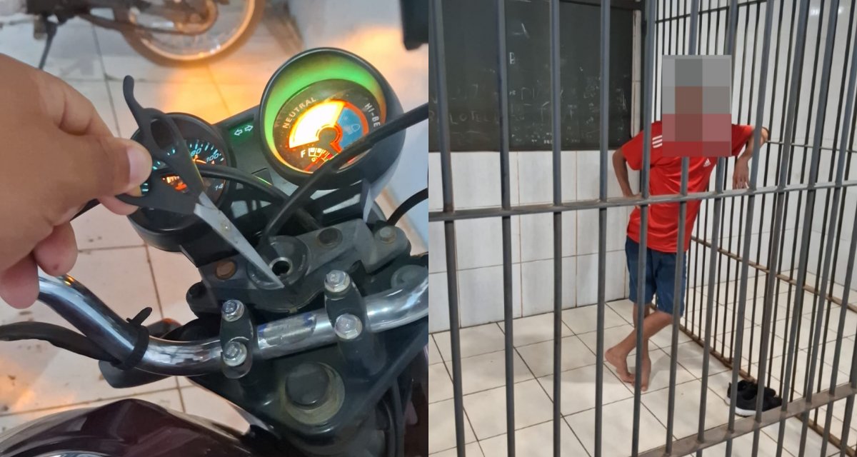 PM faz cerco e prende suspeito de furtar moto usando tesoura em Porto Velho