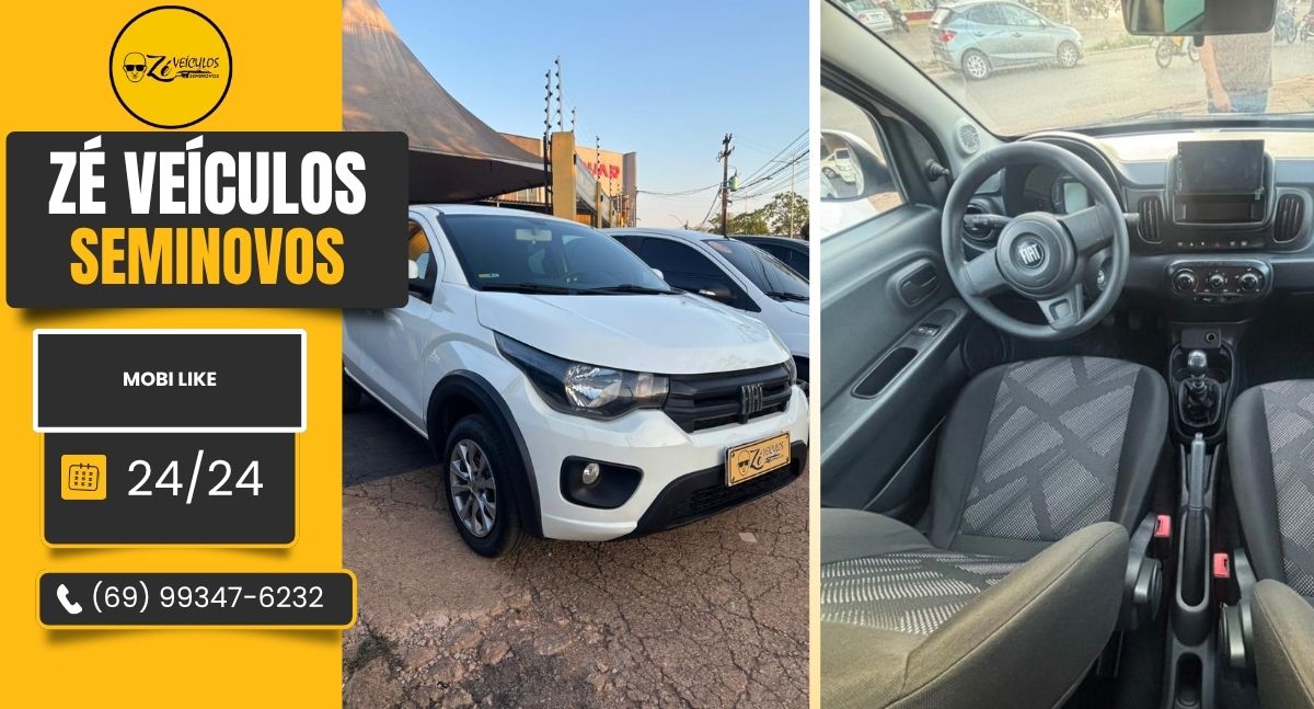 Fiat Mobi Like 2024 Econômico e Versátil na Zé Veículos