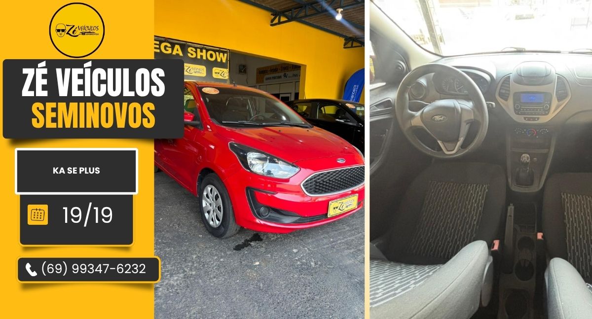 Ford Ka SE Plus 2019 Econômico e Completo na Zé Veículos