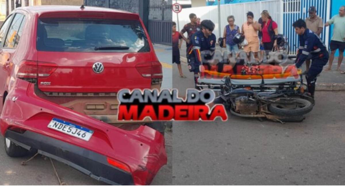 Acidente de trânsito entre carro e moto deixa duas mulheres feridas no bairro Cohab na zona Sul